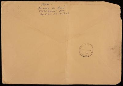 A Letter Envelop from Firouz Qare to Salma Qare 