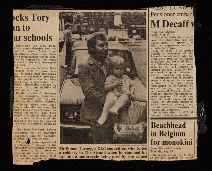 Bassam Shakaa Arrives at Heathrow Airport, the Times Newspaper, 16 August 1980