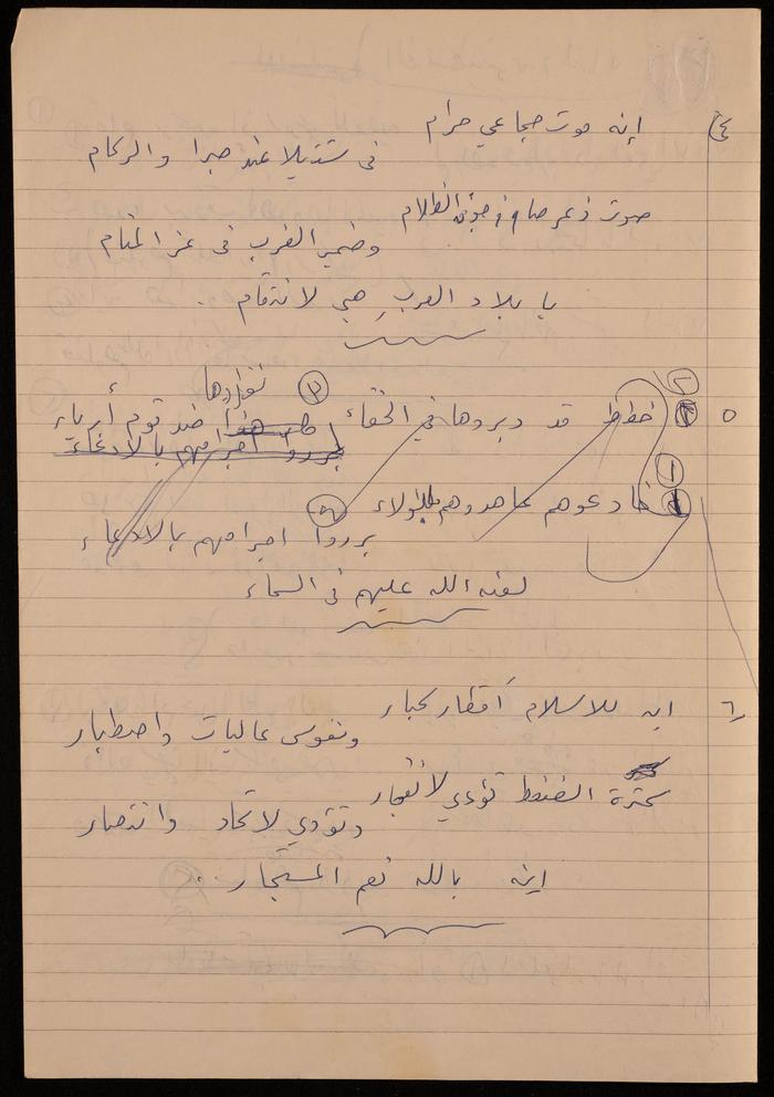Paper Clippings of Several Poetry Verses by the Artist Fatima al-Muhib 