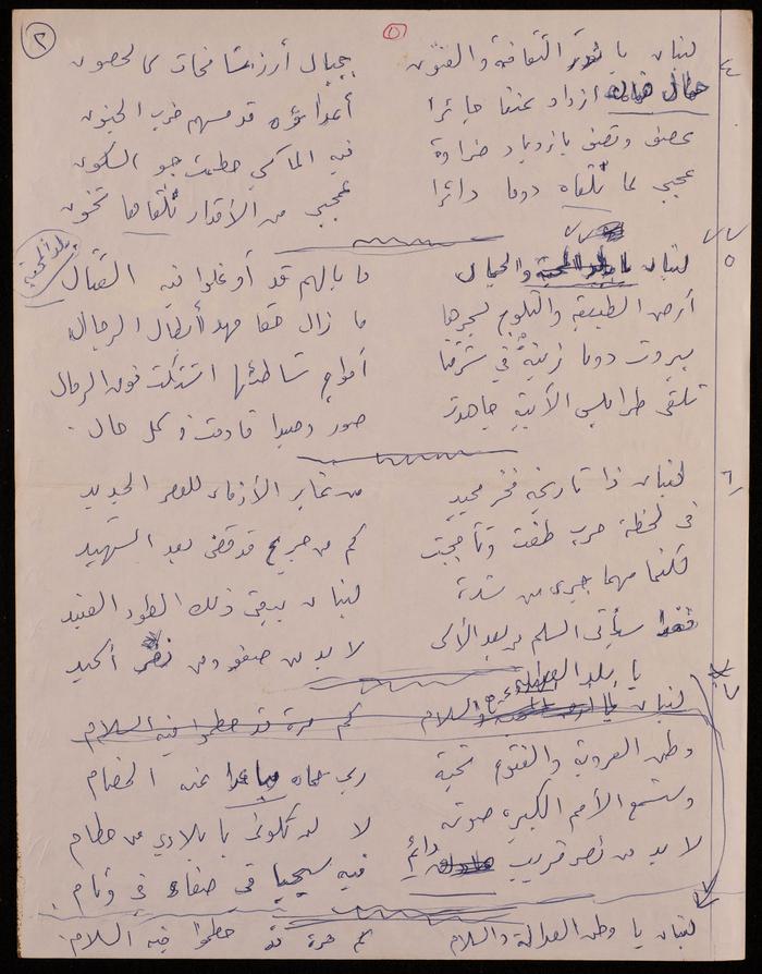 Paper Clippings of Several Poetry Verses by Fatima al-Muhib, 1975 -1982