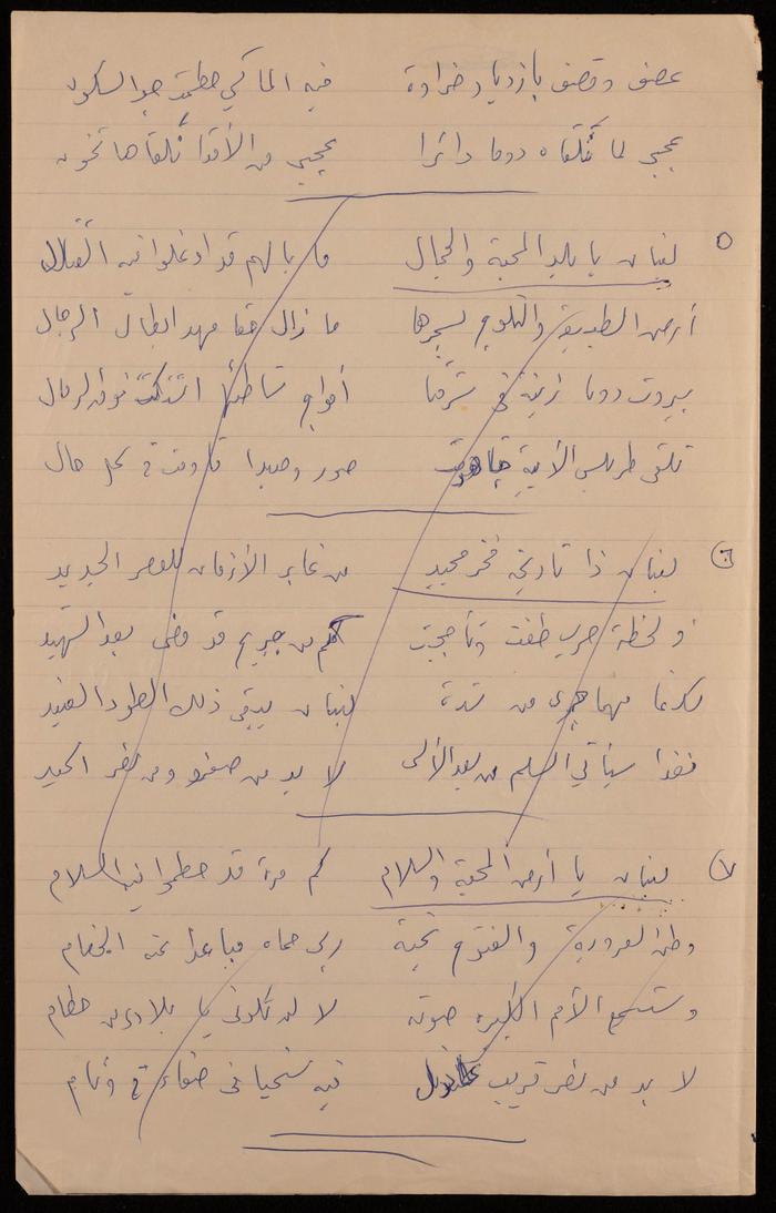 Paper Clippings of Several Poetry Verses by Fatima al-Muhib, 1975 -1982