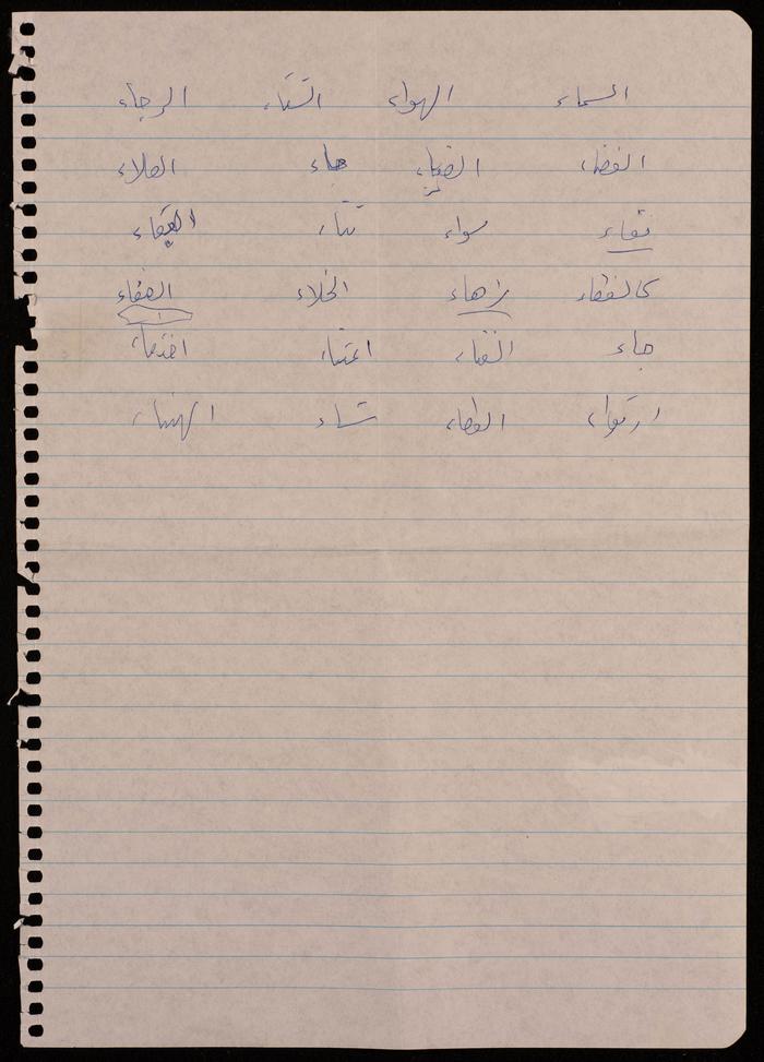 Paper Clippings of Poetry Verses by Fatima al-Muhib
