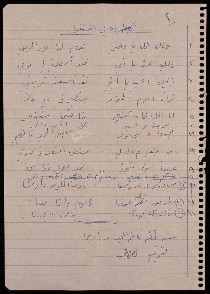Paper Clippings of Poetry Verses by Fatima al-Muhib