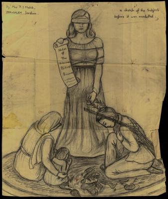 A Pencil Drawing by Fatima al-Muhib