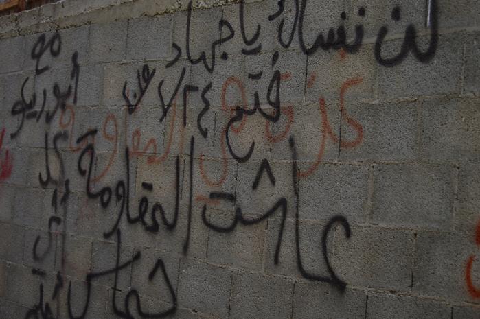 A Photograph of Patriotic Slogans on a Wall in ad-Dheisheh Camp, Bethlehem, 2015
