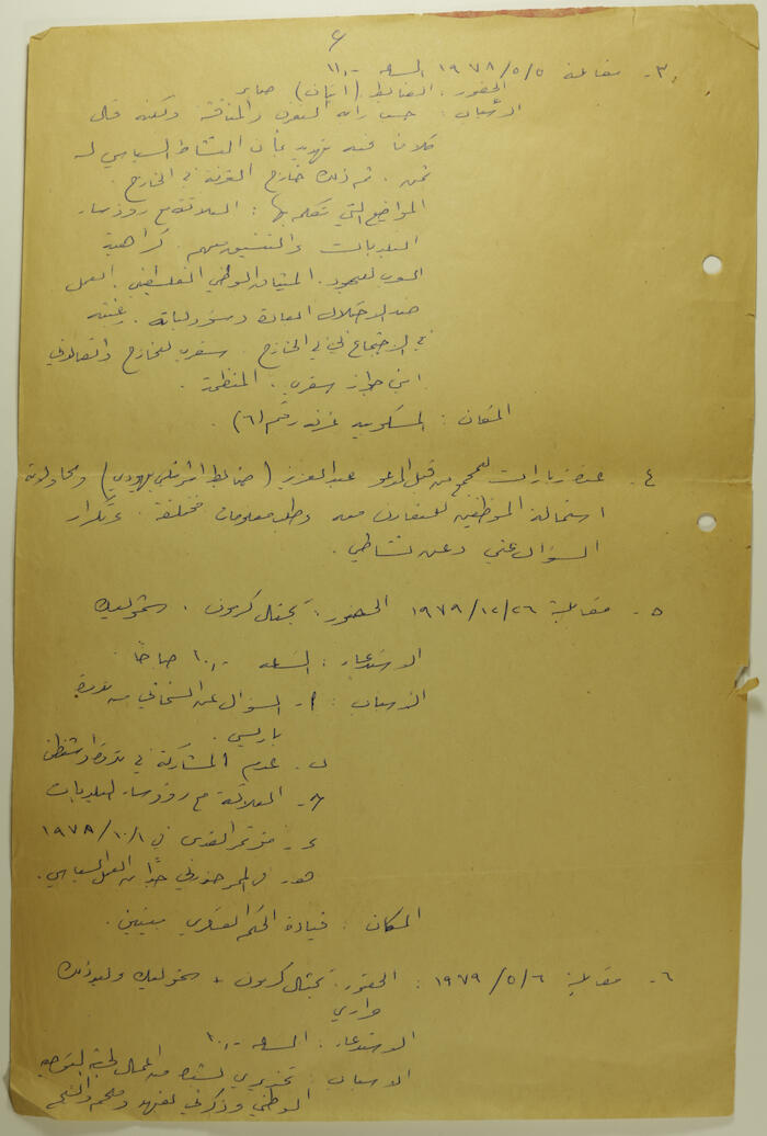Part of Ibrahim ad-Daqqaq's Personal Diary in 1979