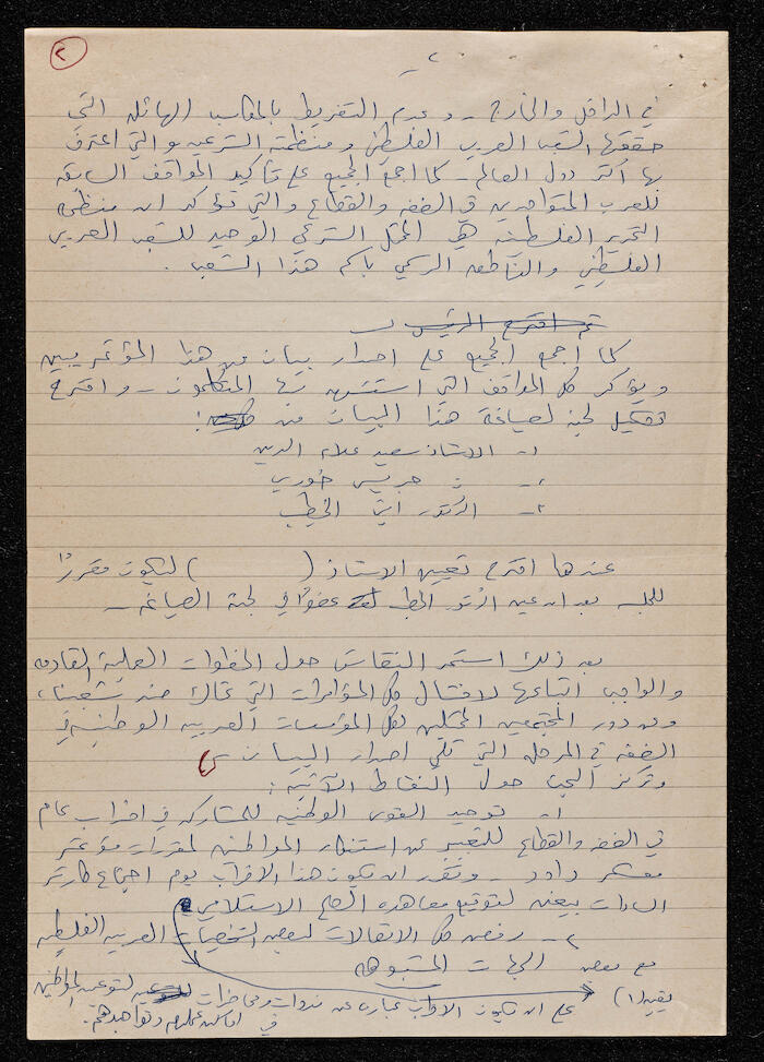 محضر اجتماع ممثلي بلديات الضفة الغربية في مجمع النقابات المهنية في القدس عام 1978