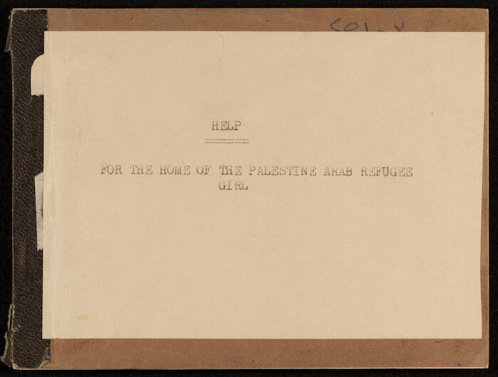 A Receipts Book by the Home of the Palestine Arab Refugee Girl in Jerusalem, 1949