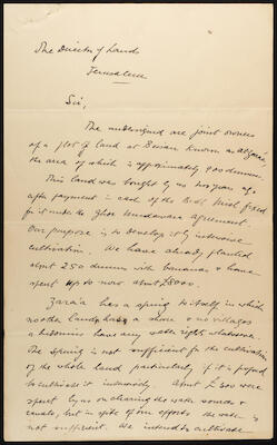 Two Letters on the Development of Agricultural Lands in Jerusalem