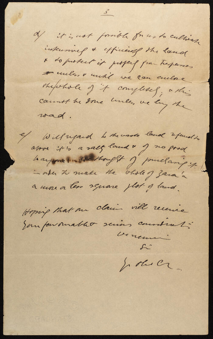 Two Letters on the Development of Agricultural Lands in Jerusalem
