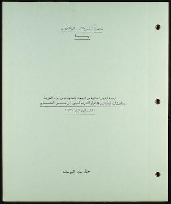 The Arab Development Society Receipts and Payments Record, 1980