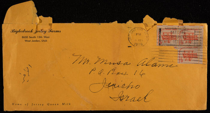 Biglerbrook Jersey Farms Stamped Envelope, 1978