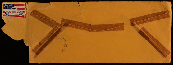 مغلف رسالة من مزارع بيجليربروك جيرسي إلى موسى العلمي