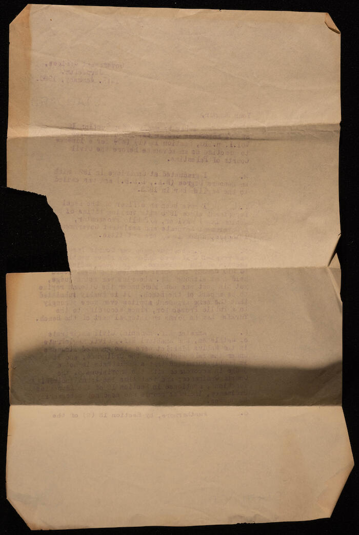 رسالة تحفيز مرسلة  إلى مكتب الحكومة في القدس، 1930