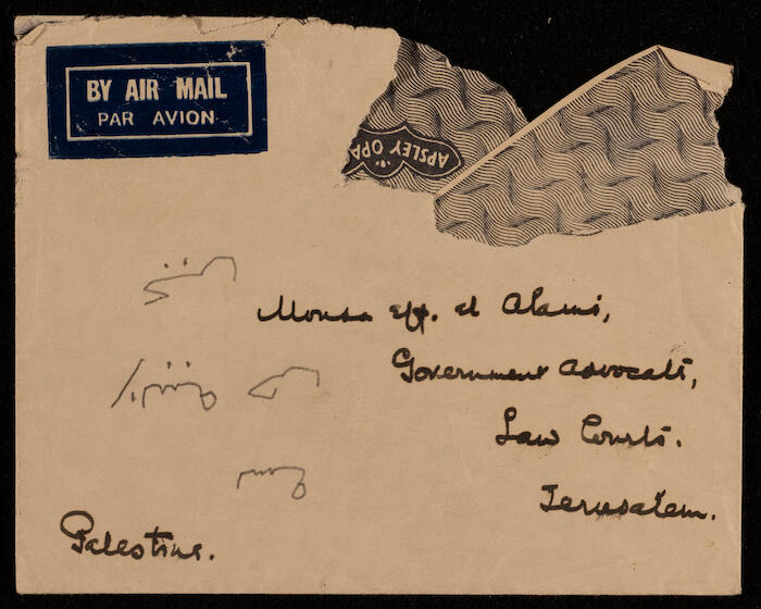 Letter Envelopes Sent to Musa al-Alami