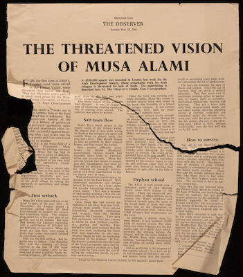 مقالة من جريدة "ذا اوبزيرفر" عن موسى العلمي، 1961