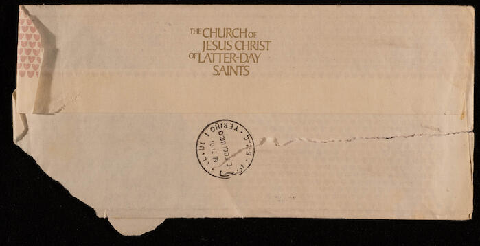 A Letter Envelope from the Church of Jesus Christ of Latter-Day Saints. 1979