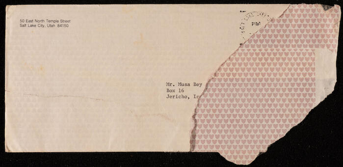 A Letter Envelope from the Church of Jesus Christ of Latter-Day Saints. 1979