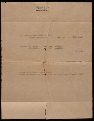 An Account Statement from the Arab Office in Washington, 1945