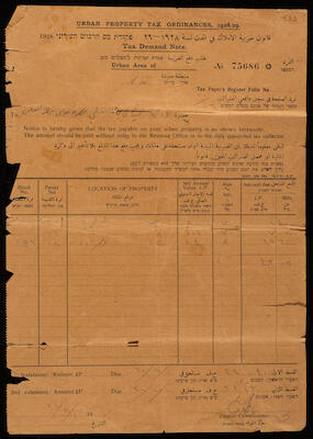 Tax Demand Note, 1931