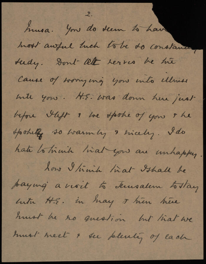 A Letter from Ralph Shelby to Musa al-Alami, 1935