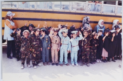 Children during a ceremony in Rashidieh camp