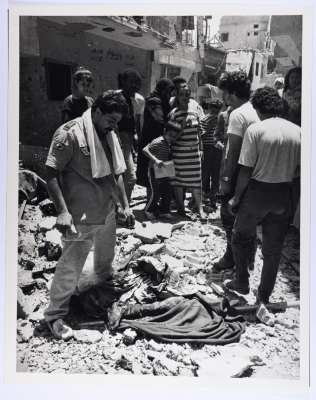 Body Parts of Victims in a Palestinian Refugee Camp, Lebanon