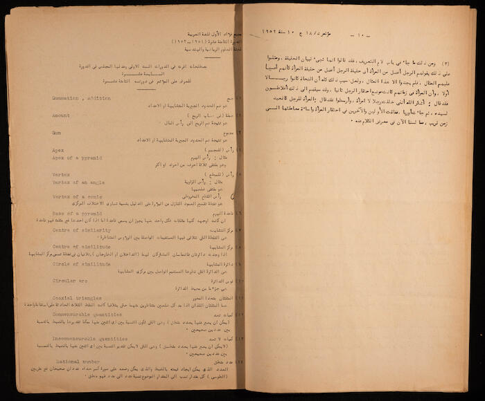 Fouad I Arabic Language Community Meeting Minutes on 28 January 1952