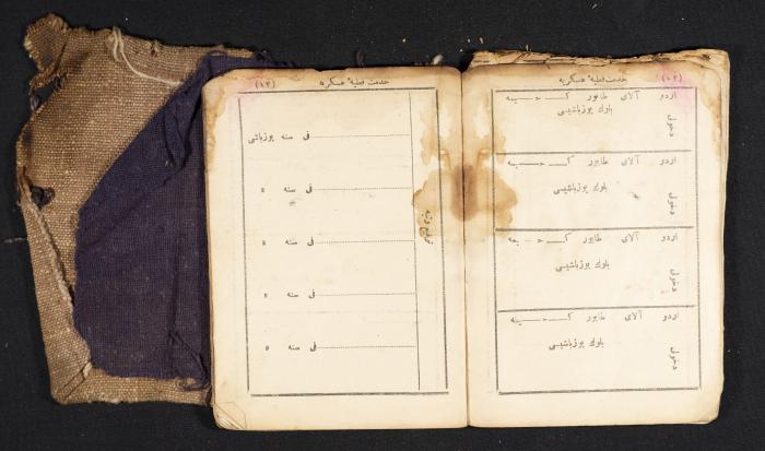 A Pocketbook of Conscription in the Ottoman Army That Belongs to Mohammad Ibregeith, 1901  