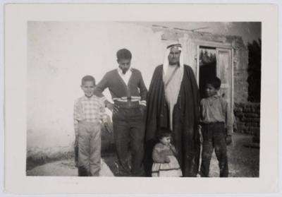 A Photograph of Ibrahim abu Sitteh with His Children in Deir Jarir, Ramallah