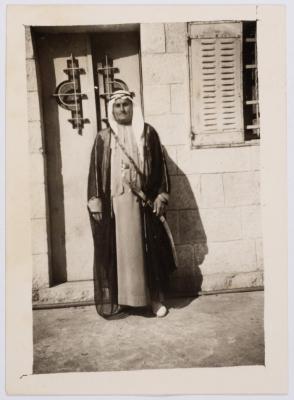 A Photograph of Ibrahim abu Sitteh in Traditional Clothing in Deir Jarir, Ramallah 