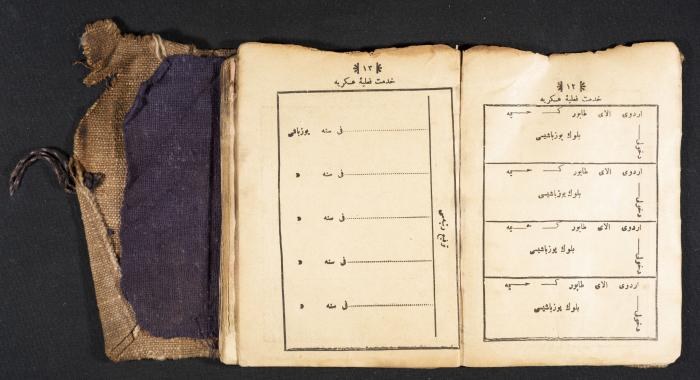 A Pocketbook of Conscription in the Ottoman Army That Belongs to Mohammad Ibregeith, 1901  