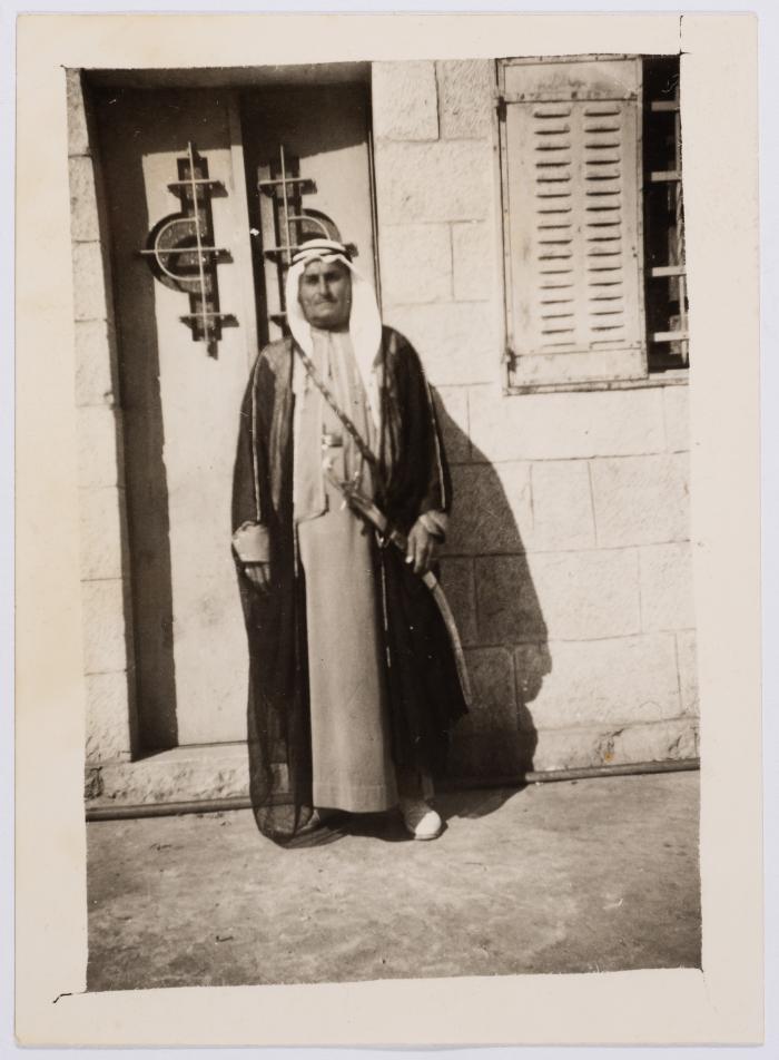 A Photograph of Ibrahim abu Sitteh in Traditional Clothing in Deir Jarir, Ramallah 