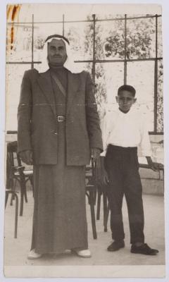 A Photograph of Ibrahim abu Sitteh with His Son Hmood in Deir Jarir, Circa 1959