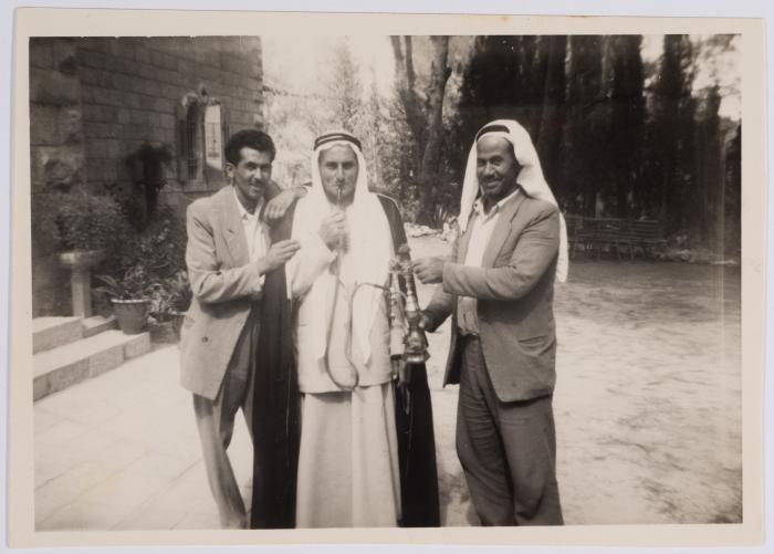 A Photograph of Ibrahim abu Sitteh with 'Aref al-Khatib in Deir Jarir, Ramallah