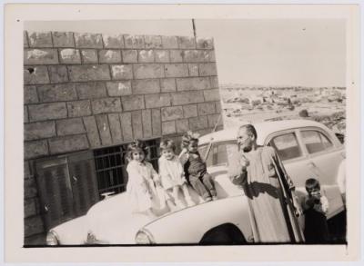 A Photograph of Ibrahim abu Sitteh, His Sons and His Daughters in Deir Jarir, the 1960s
