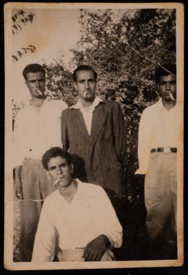 A Photograph of Hasan al-Khatib with Friends, Beit Iksa, 1956