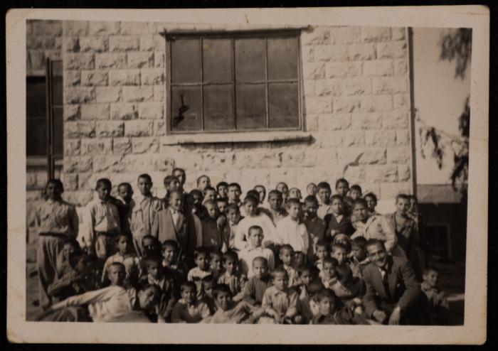 Hasan al-Khatib with Shu'afat School Students, 1956