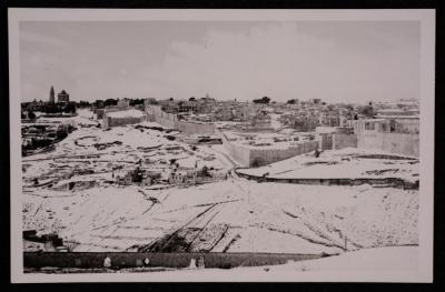 The Occupied City of Jerusalem Wall and Wadi Hilwa, a Photograph by Yousef Albina, the 1930s
 