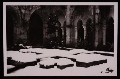 A Stone Cross Covered in Snow, a Photograph by Yousef Albina, the 1920s-30s
