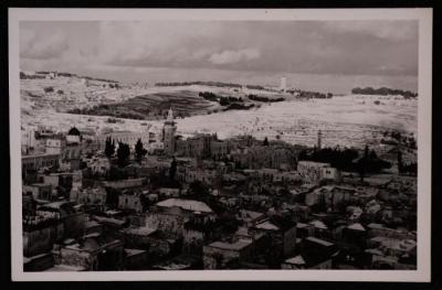 The Old City in Jerusalem in the Snow, a Photograph by Yousef Albina, the 1920s-30s