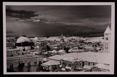 The Church of the Holy Sepulchre in the Occupied City of Jerusalem, a Photograph by Yousef Albina, the 1920s-30s
