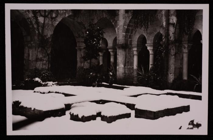 A Stone Cross Covered in Snow, a Photograph by Yousef Albina, the 1920s-30s
