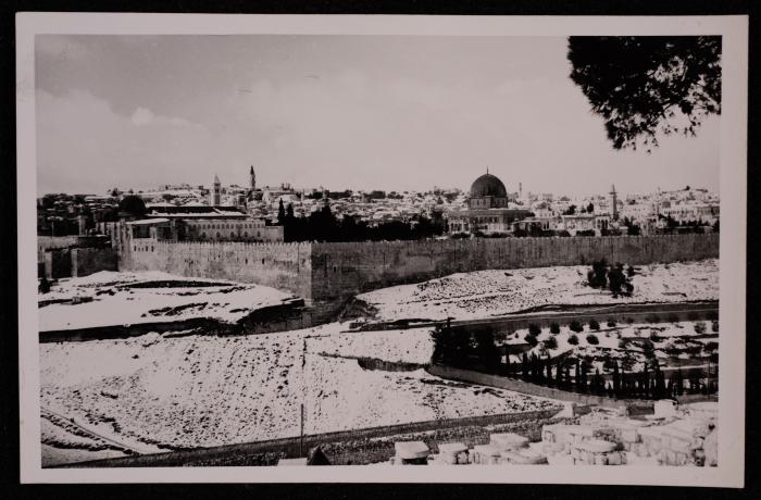 Jerusalem Wall and the al-Haram ash-Sharif, a Photograph by Yousef Albina, the 1920s-30s
