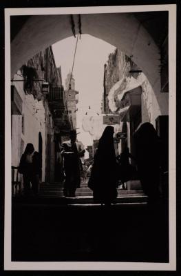 A photograph of Stage Eight of Via Dolorosa Street in Jerusalem Old City, by Yousef Albina, the 1920s -30s
