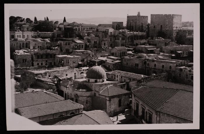 House and Shops of Aftimus Market in the Old City of Jerusalem, a Photograph by Yousef Albina, the 1920s-30s