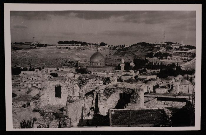 A Photograph of the Dome of the Rock and the Old City in Jerusalem, by Yousef Albina, the 1920s -30s