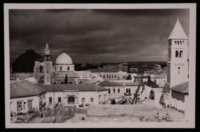 A Photograph of the Church of the Holy Sepulchre and the Church of the Redeemer in the Old City of Jerusalem, by Yousef Albina, the 1920s -30s 