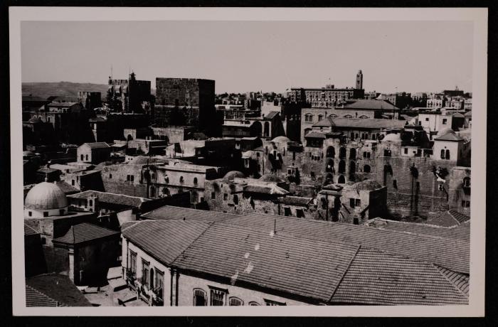 House and Shops of Aftimus Market in the Old City of Jerusalem, a Photograph by Yousef Albina, the 1920s-30s