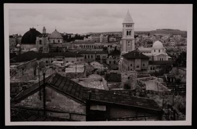 A Photograph of the Church of the Holy Sepulchre and the Church of the Redeemer in the Old City of Jerusalem, by Yousef Albina, the 1920s -30s